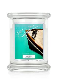 AQUA świeca zapachowa Kringle Candle TURKUSOWA GŁĘBIA Średni słoik 16oz, 454g, 2 knoty