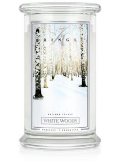 White Woods świeca zapachowa Kringle Candle  Biały las duży słoik 22oz 624g