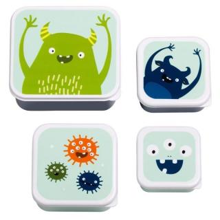 A Little Lovely Company - 4 Lśniące Lunchboxy śniadaniówki MONSTERS Mimisia.pl