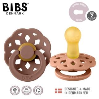 BIBS BOHEME 2-PACK PEACH  WOODCHUCK M Smoczek Uspokajający kauczuk Hevea Mimisia.pl