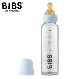 BIBS BUTELKA SZKLANA ze smoczkiem antykolkowym z kauczuku, pojemność 225 ml, BABY BLUE Mimisia.pl