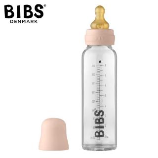 BIBS BUTELKA SZKLANA ze smoczkiem antykolkowym z kauczuku, pojemność 225 ml, BLUSH Mimisia.pl