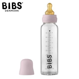 BIBS BUTELKA SZKLANA ze smoczkiem antykolkowym z kauczuku, pojemność 225 ml, DUSKY LILAC Mimisia.pl