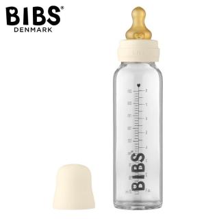 BIBS BUTELKA SZKLANA ze smoczkiem antykolkowym z kauczuku, pojemność 225 ml, IVORY Mimisia.pl