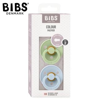 BIBS COLOUR 2-PACK BABY BLUE  PISTACHIO M Smoczek Uspokajający kauczuk Hevea Mimisia.pl