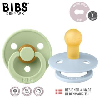 BIBS COLOUR 2-PACK BABY BLUE  PISTACHIO S Smoczek Uspokajający kauczuk Hevea Mimisia.pl