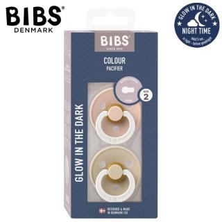 BIBS COLOUR 2-PACK BLUSH NIGHT  VANILIA NIGHT M Smoczek Uspokajający kauczuk Hevea Mimisia.pl