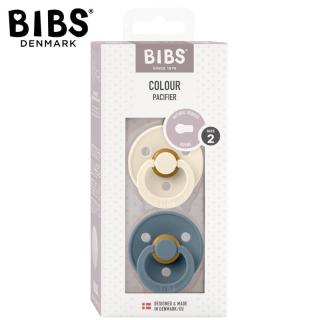 BIBS COLOUR 2-PACK IVORY  PETROL M Smoczek Uspokajający kauczuk Hevea Mimisia.pl