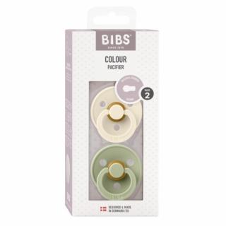 BIBS COLOUR 2-PACK SAGE  IVORY M Smoczek Uspokajający kauczuk Hevea Mimisia.pl