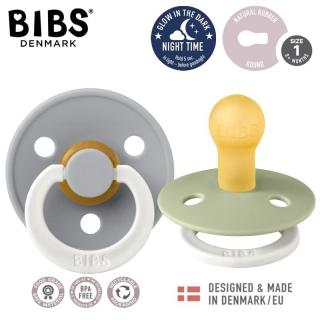 BIBS COLOUR 2-PACK SAGE NIGHT  CLOUD NIGHT S Smoczek Uspokajający kauczuk Hevea Mimisia.pl