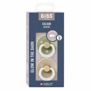 BIBS COLOUR 2-PACK SAGE NIGHT  VANILLA NIGHT L Smoczek Uspokajający kauczuk Hevea Mimisia.pl