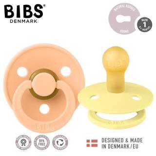 BIBS COLOUR 2-PACK SUNSHINE  PEACH SUNSET S Smoczek Uspokajający kauczuk Hevea Mimisia.pl