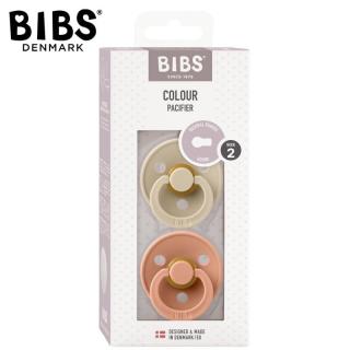 BIBS COLOUR 2-PACK VANILLA  PEACH M Smoczek Uspokajający kauczuk Hevea Mimisia.pl