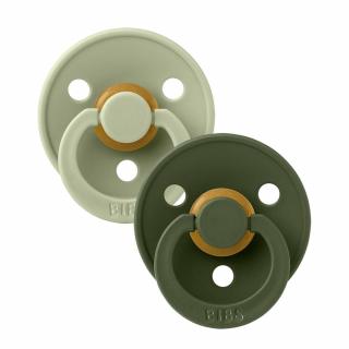 BIBS COLOUR ANATOMICAL 2-PACK SAGE  HUNTER GREEN M Smoczek ortodontyczny kauczuk Hevea Mimisia.pl