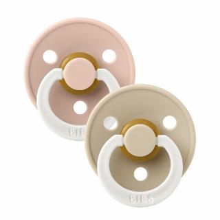 BIBS COLOUR SYMMETRICAL 2-PACK NIGHT BLUSH  VANILLA S Smoczek Symetryczny kauczuk Hevea Mimisia.pl