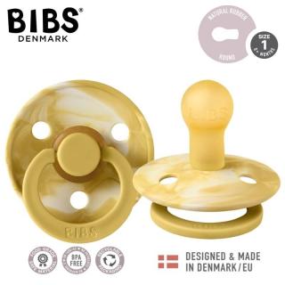 BIBS COLOUR TIE DYE 2-PACK MUSTARD IVORY  MUSTARD IVORY S Smoczek Uspokajający kauczuk Hevea Mimisia.pl