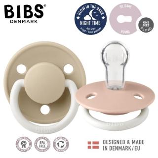 BIBS DE LUX 2-PACK BLUSH NIGHT  VANILLA NIGHT Smoczek uspokajający silikonowy ONE SIZE Mimisia.pl