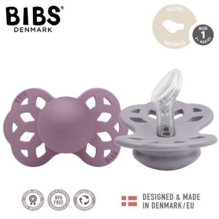 BIBS INFINITY ANATOMICAL 2-PACK FOSSIL GREY  MAUVE S Smoczek ortodontyczny silikonowy Mimisia.pl