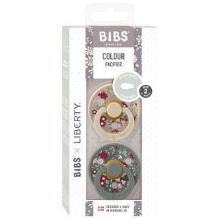 BIBS LIBERTY COLOUR SYMMETRICAL 2-PACK CHAMOMILE LAWN PINE M Smoczek Symetryczny kauczuk Hevea Mimisia.pl