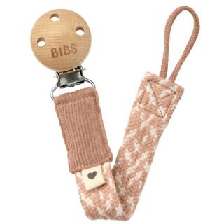 BIBS PACIFIER BRAID BLUSH  IVORY zawieszka do smoczków 100% organic cotton Mimisia.pl