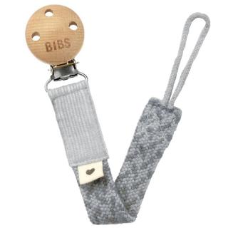 BIBS PACIFIER BRAID CLOUD  IRON zawieszka do smoczków 100% organic cotton Mimisia.pl