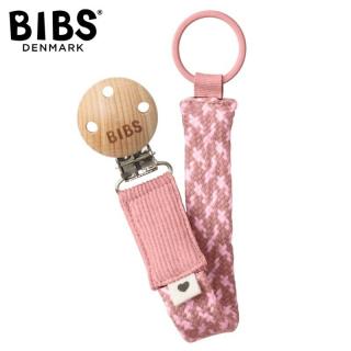 BIBS PACIFIER BRAID DUSTY PINK  BABY PINK zawieszka do smoczków 100% organic cotton Mimisia.pl