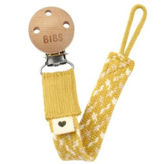 BIBS PACIFIER BRAID MUSTARD  IVORY  CLOUD zawieszka do smoczków 100% organic cotton Mimisia.pl