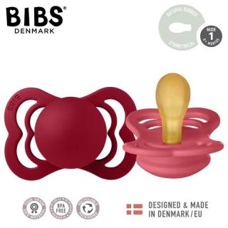 BIBS SUPREME 2-PACK CORAL  RUBY S Smoczek symetryczny kauczuk Hevea Mimisia.pl