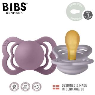 BIBS SUPREME 2-PACK FOSSIL GREY  MAUVE S Smoczek symetryczny kauczuk Hevea Mimisia.pl