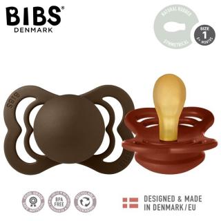 BIBS SUPREME 2-PACK RUST  MOCHA S Smoczek symetryczny kauczuk Hevea Mimisia.pl
