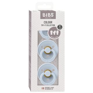 BIBS TRY-IT zestaw 3 szt smoczków niemowlęcych o różnych ustnikach BABY BLUE Mimisia.pl