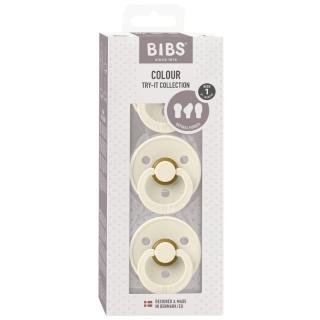 BIBS TRY-IT zestaw 3 szt smoczków niemowlęcych o różnych ustnikach IVORY Mimisia.pl