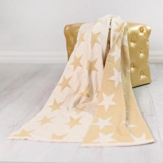 Bizzi Growin kocyk tkany Gold Stars 100 x 75 cm Mimisia.pl