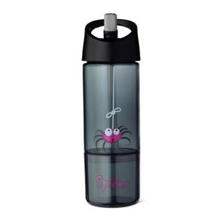 Carl Oscar Kids Bottle 2in1 Bidon z pojemnikiem na przekąski 2w1 Grey - Spider Mimisia.pl