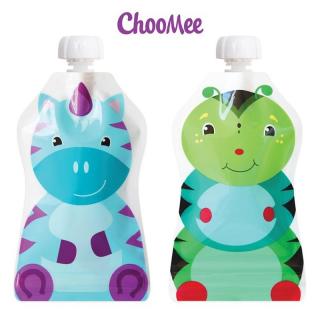 ChooMee AQUA BLUE GREEN 2 PACK Saszetki do karmienia wielorazowe Mimisia.pl
