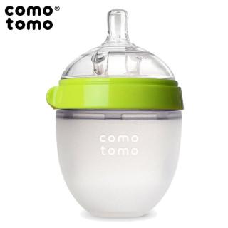 COMOTOMO - antykolkowa butelka silikonowa MOM'S BREAST 150 ml Green NEWBORN Mimisia.pl