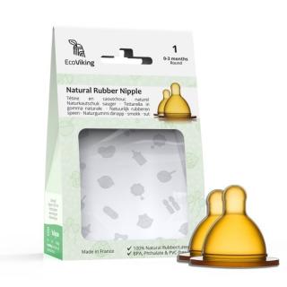 Eco Viking Antykolkowy Smoczek Hevea Stage 1 Wide dla Noworodków 2 PACK Mimisia.pl