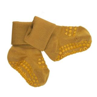 GoBabyGo antypoślizgowe skarpetki dla dzieci BAMBOO Mustard 2 lata Mimisia.pl