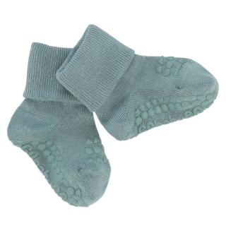 GoBabyGo antypoślizgowe skarpetki do nauki chodzenia BAMBOO Dusty Blue 12 m+ Mimisia.pl