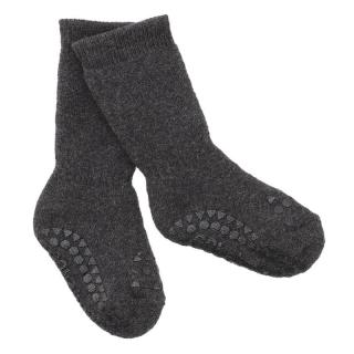 GoBabyGo antypoślizgowe skarpetki do nauki chodzenia Dark Grey Melange 6 m+ Mimisia.pl