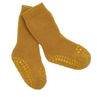 GoBabyGo antypoślizgowe skarpetki do nauki chodzenia Mustard 6 m+ Mimisia.pl