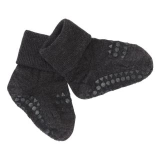 GoBabyGo antypoślizgowe skarpetki do nauki chodzenia WOOL Dark Grey Melange 6 m+ Mimisia.pl