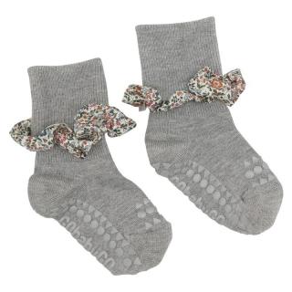 GoBabyGo skarpetki antypoślizgowe dla dziewczynki LIBERTY BAMBOO Grey Melange Katie and Millie Orange 2 lata Mimisia.pl