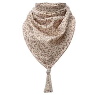 Hi Little One bandanka apaszka niemowlęca BOHO LEAF Sand Pom Pom Mimisia.pl