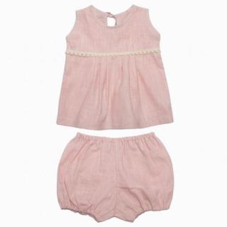 Hi Little One bluzeczka i bloomersy z lnu BOHO LEO Rose roz L Pom Pom Mimisia.pl