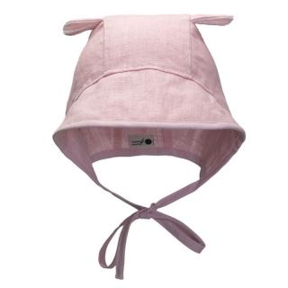 Hi Little One bonetka niemowlęca z daszkiem i uszkami BOHO LEO Rose roz M Pom Pom Mimisia.pl