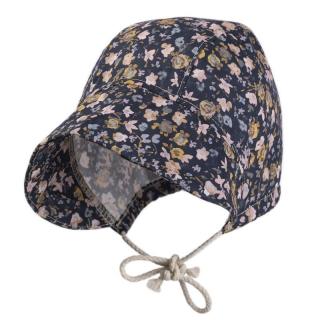 Hi Little One bonetka przeciwsłoneczna z daszkiem BOHO FLOPI Navy roz M Pom Pom Mimisia.pl
