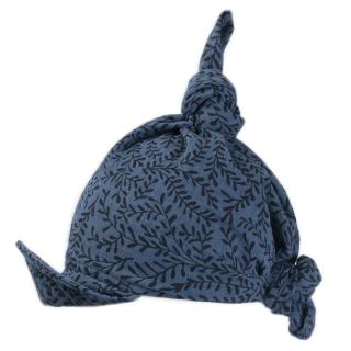 Hi Little One chustka z daszkiem BOHO LEAF Jeans Pom Pom Mimisia.pl