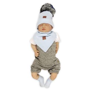 Hi Little One czapka z chustą komplet ALPACA BOHO BLUE S Pom Pom Mimisia.pl