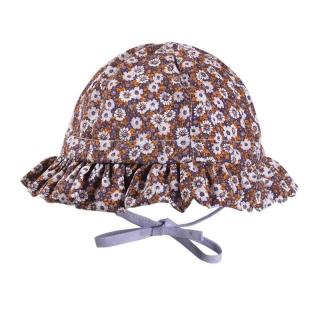 Hi Little One kapelusz przeciwsłoneczny dla dziewczynki BOHO FLO Chocolate roz L Pom Pom Mimisia.pl